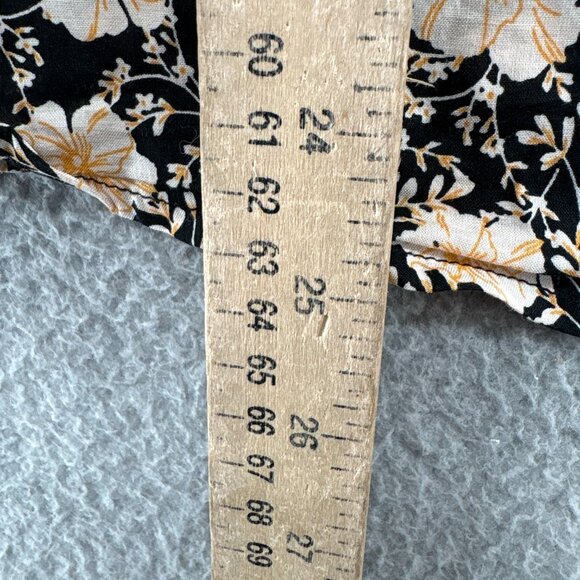 Who What Wear Floral Gardenia Garden Blouse Black Cream Print Women’s Size M NWT - Picture 8 of 11